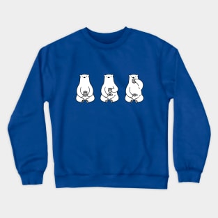 Bearly Awake Polar Bear Drinking Coffee Crewneck Sweatshirt